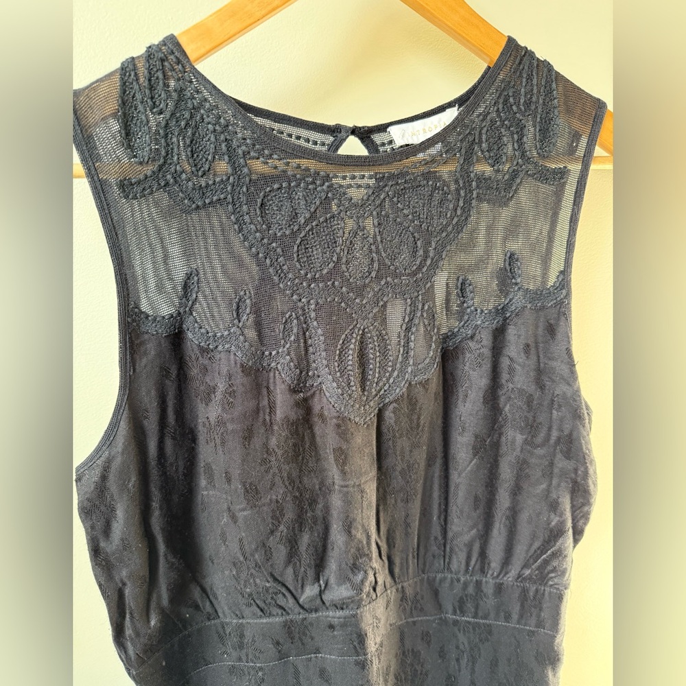 NWT INTROPIA Midi‎ Dress Jacquard Whimsigoth Lace Floral Embroidered Victorian 8